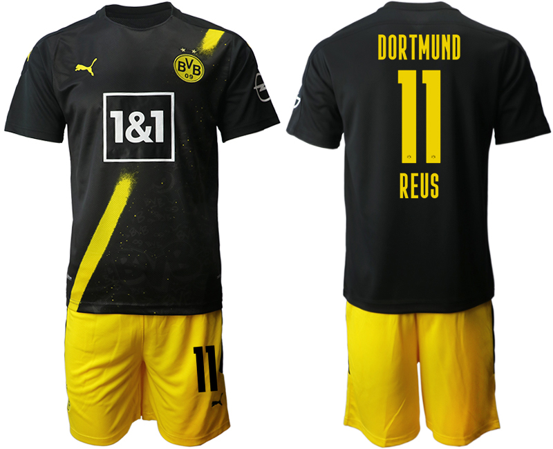 Men 2020-2021 club Borussia Dortmund away #11 black Soccer Jerseys